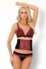 Zmysłowy komplet Nerysa LC 90427 Pink Rosses Collection Black Czarny LivCo Corsetti Fashion  rozmiar - S/M